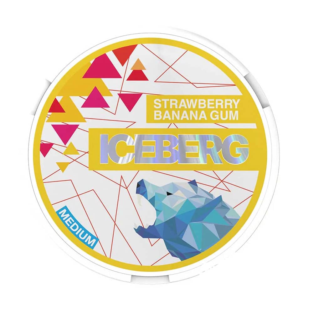 Iceberg - Strawberry Banana Gum | 10 Cans 50mg - Extra Strong ⦿⦿⦿⦿⦿