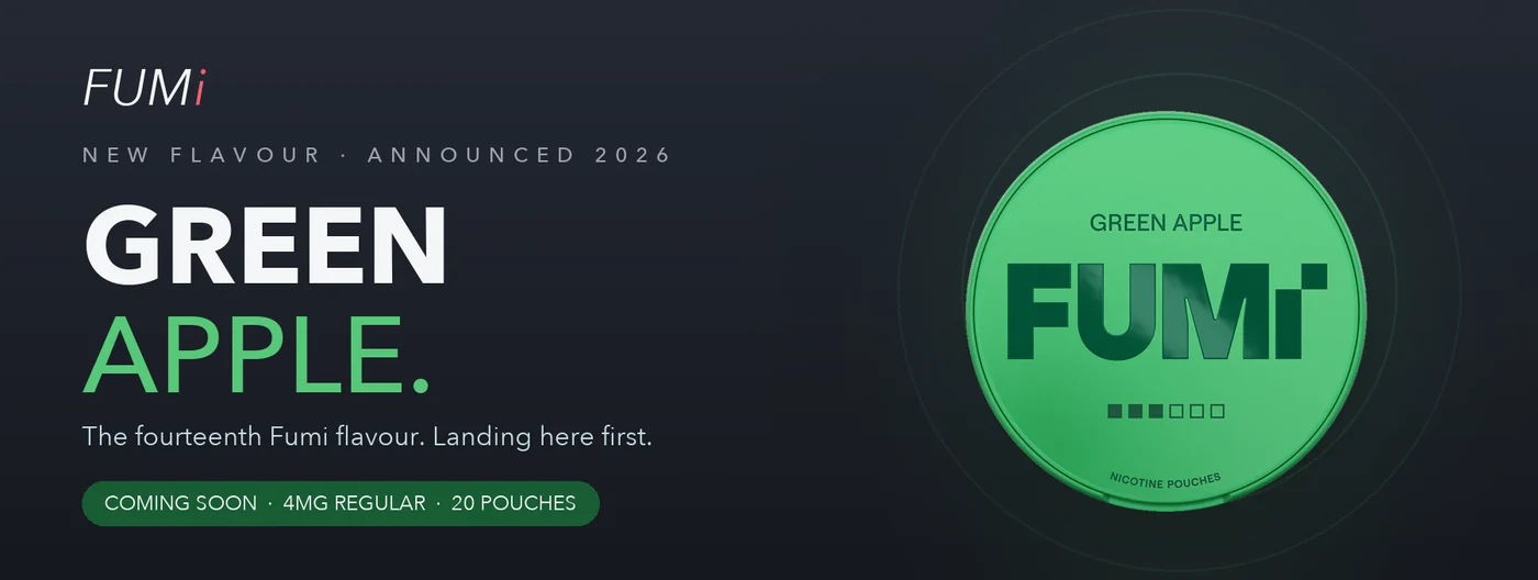Fumi Green Apple nicotine pouches coming soon, new 4mg flavour announced for 2026