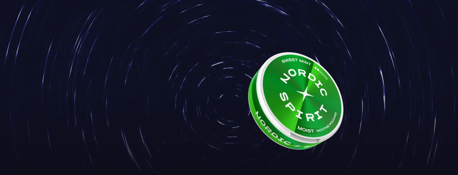 Official Nordic Spirit 2026 banner showing the redesigned slim nicotine pouch cans made in Sweden by JTI