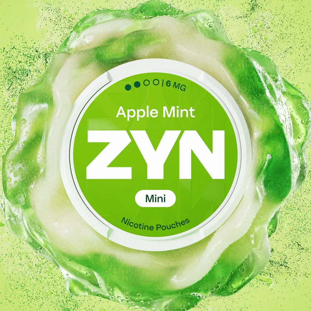 ZYN Apple Mint Mini nicotine pouches official splash banner — Apple Mint is one of ZYN's Mini-only flavours