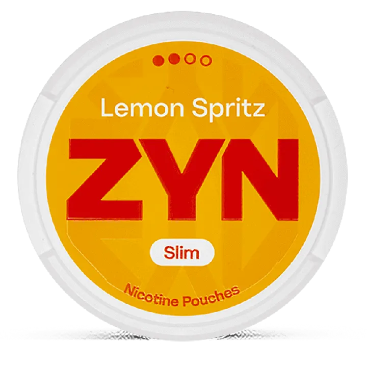 ZYN Lemon Spritz nicotine pouches can, tobacco-free slim lemon peach grapefruit pouches